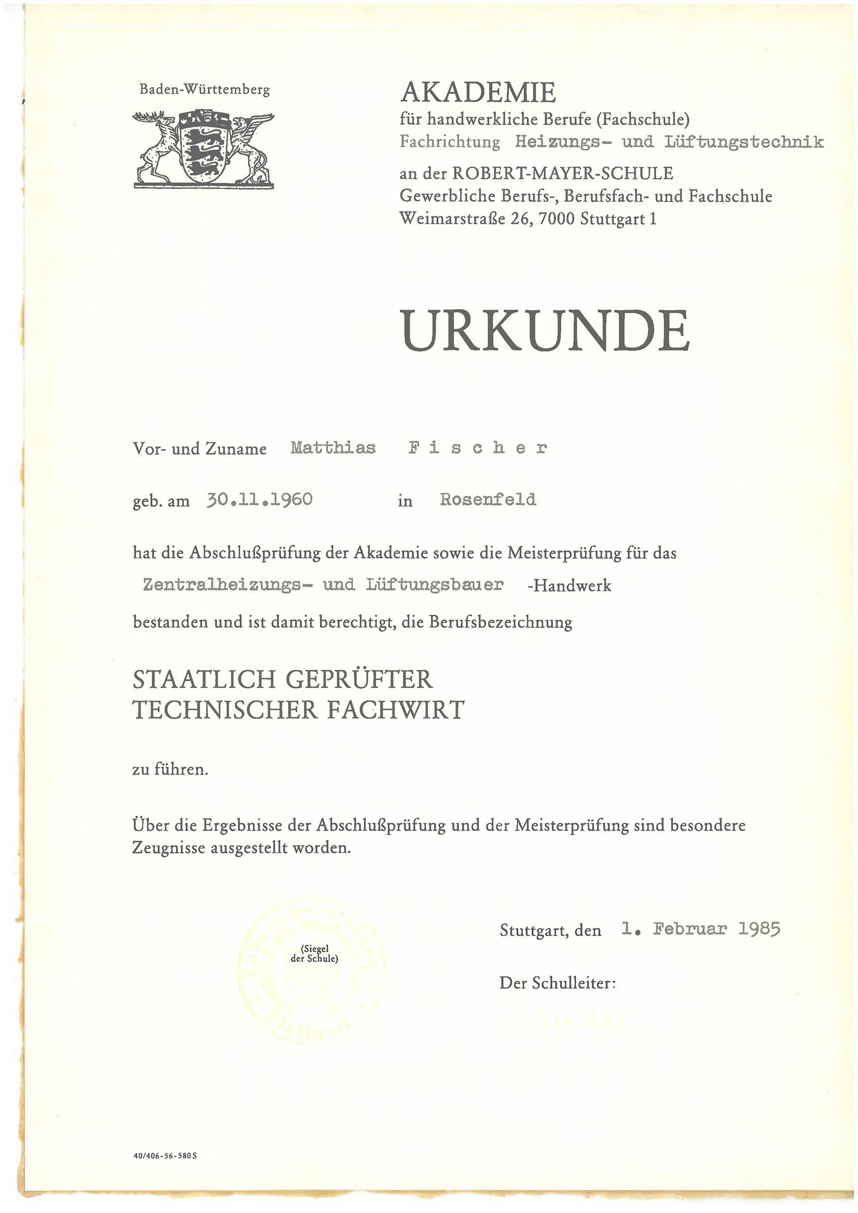 Staatlich gepr. Technischer Fachwirt